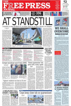 Free Press Journal Free Press Mumbai Epaper Edition Mon 23 Mar 20