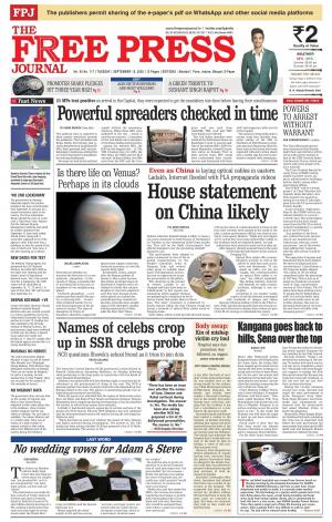 Free Press Journal Free Press - Mumbai Edition, Tue, 15 Sep 20