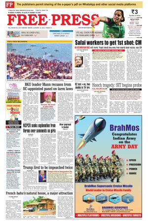 Free Press Journal Free Press - Indore Edition, Fri, 15 Jan 21