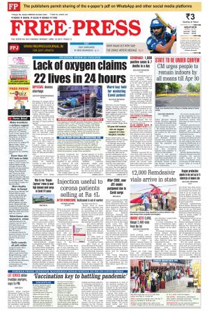 Free Press Journal Indore Edition(1), Mon, 19 Apr 21