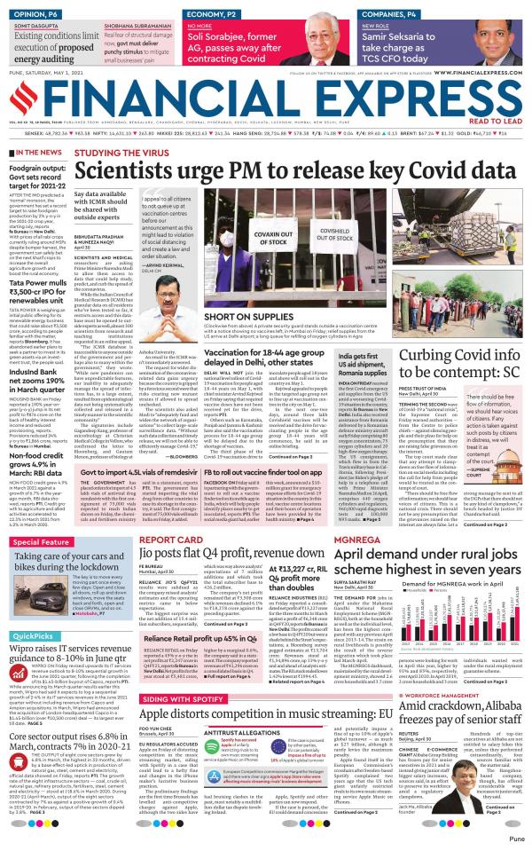 Financial Express Epaper English Epaper, Today�s