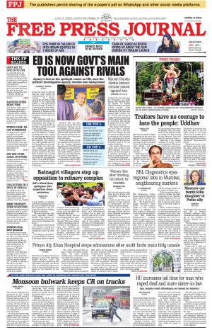 Free Press Journal Free Press Mumbai Epaper Edition Mon 22 Aug 22