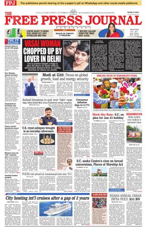 Free Press Journal Free Press Mumbai Epaper Edition Tue 15 Nov 22