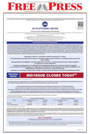 Free Press - Bhopal Epaper Edition cover image